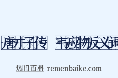 唐才子传·韦应物反义词是什么意思的图片
